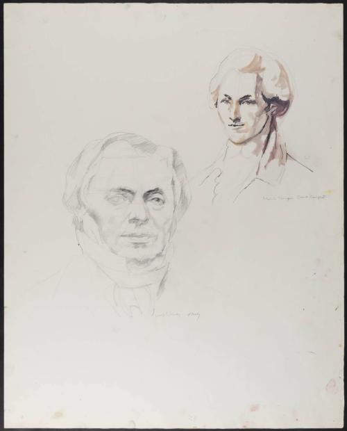 Portrait sketches of Joseph Henry and Count Rumsford