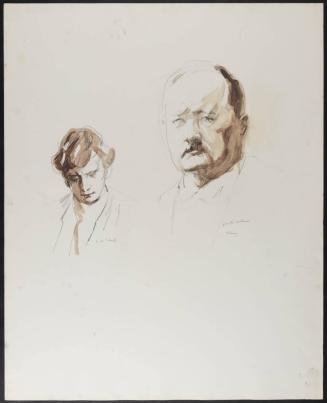Portrait sketches of two men