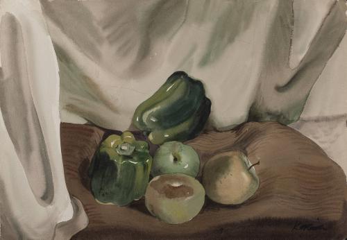 [Still life with apples and peppers]