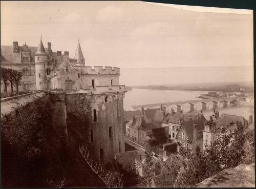 untitled [hillside view of city, wall, embankment, bridge]