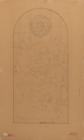 Line Sketch of Harlem Hospital Mural