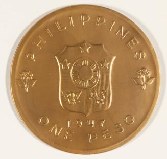 Reverse Philippines 1947 One Peso Coin