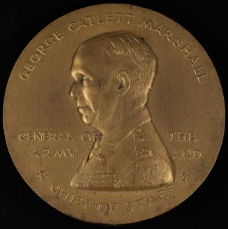 Enlarged version of obverse of the George Catlett Marshall Medal