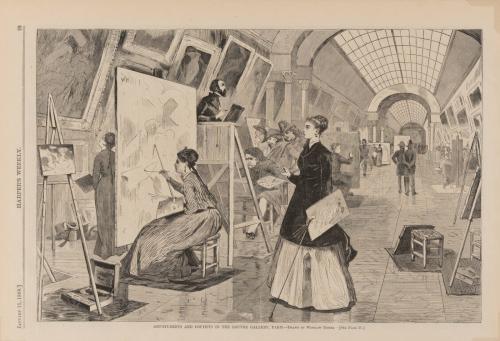 Art Students and Copyists in the Louvre Gallery, Paris