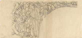 Mural Sketch, figure study, group of men