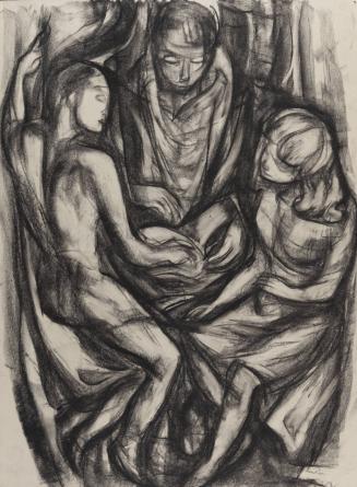 Sketch of three sitting figures