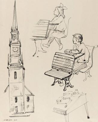 Sketch, Old North Church, Boston