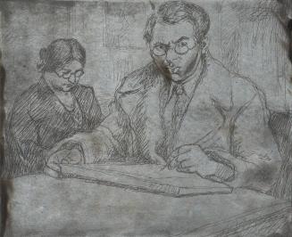 Artist Drawing/ Woman Reading