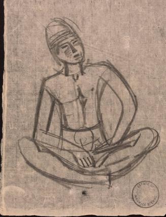 Sketch of a Seated Balinese Man