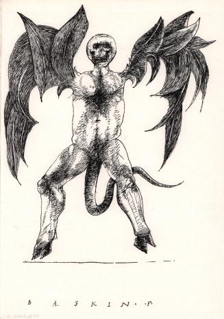 untitled [grotesque, figure with wings, cloven hooves and tail]