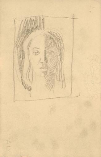 (12)  untitled [sketch, portrait, face half dark and half light; verso, sketch]