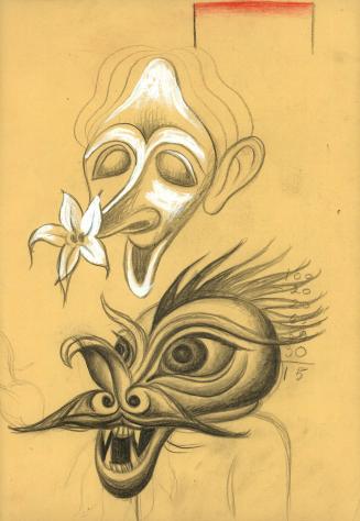 (27)  untitled [sketch, two faces with flower noses]