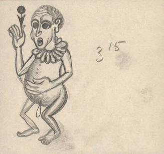(59)  untitled [sketch, figure holding flower]