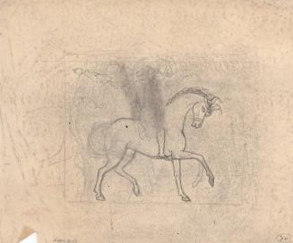 (145) untitled [sketch, horse (rider erased)]