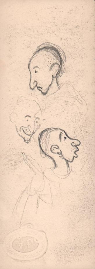 (157) untitled [sketch, three male heads]