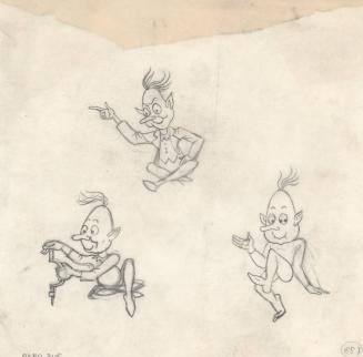 (173) untitled [sketches, three Gremlins, studies]