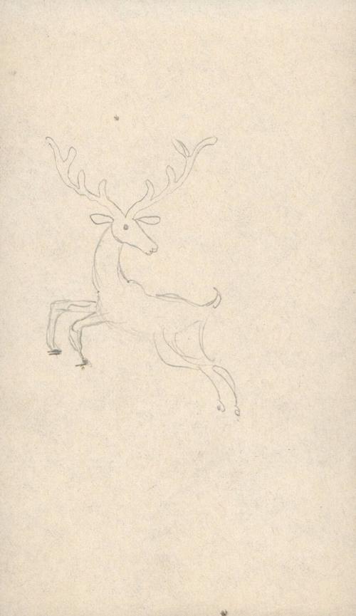 (75) untitled [sketch, leaping deer]