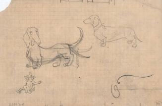 (105) untitled [sketch, two dogs and kitty]