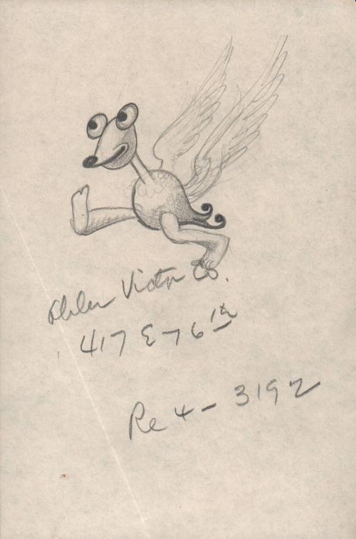 (152)  untitled [sketch, critter with wings]