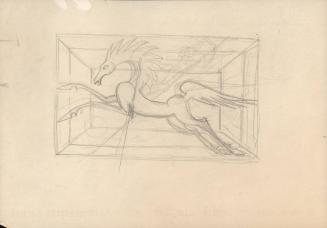 (90)  untitled [sketch, horse in a box]