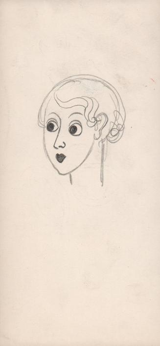 (107)  untitled [sketch, woman’s head; verso, two face/head studies]