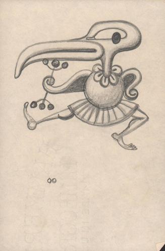 (112)  untitled [sketch, bird-headed figure]