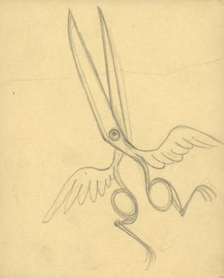 (166)  untitled [sketch, bird/scissors]