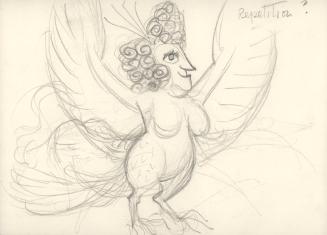 (168)  untitled [sketch, bird woman]