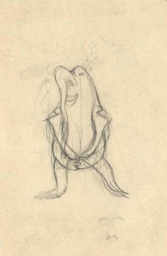 (183)  untitled [sketch, figure with trunk-like nose]