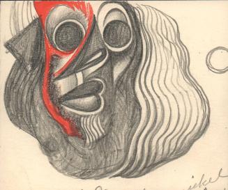 (221)  untitled [sketch, stylized head study, face]
