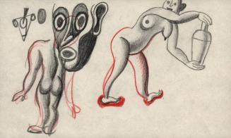 (239)  untitled [sketches, a face and two nude figures]
