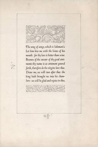 (53) untitled [ornamental designs above and below printed text (The Song of Songs, which is Solomon’s…)]