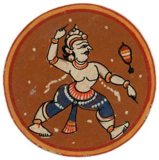 [Hindu Dashavatara Ganjifa playing card, Balarama, Club suit, court card, mantrî (minister)]