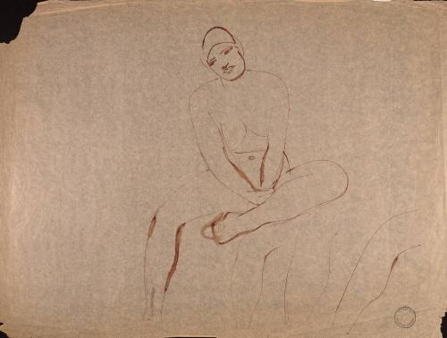 [Seated nude figure study]
