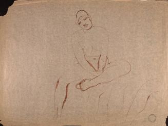 [Seated nude figure study]