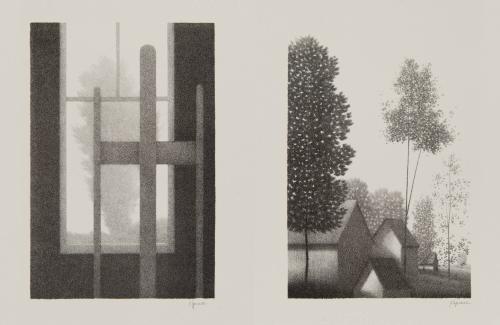 Still Life with Easel and Tree (a. left)/ The Small Landscape (b. right)