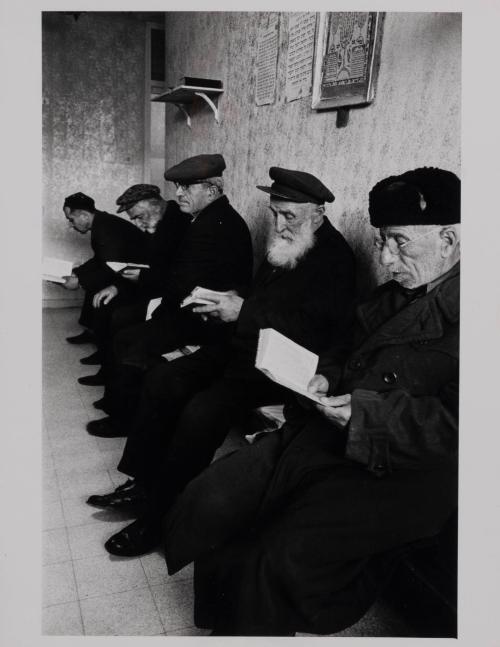Georgian Jews studying and praying in Georgian synagogue, Israel