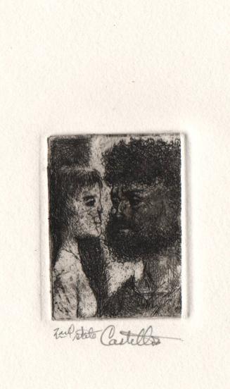 Untitled, woman in profile and bearded man