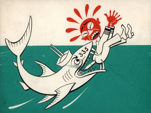 (22) untitled [shark biting a Japanese man]