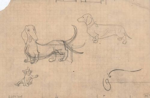 (105) untitled [sketch, two dogs and kitty]