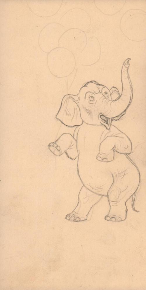 (121) untitled [sketch, elephant with balloons]