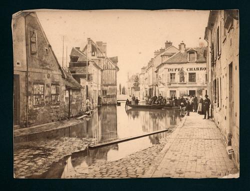 French village view [flooded street] near Vernon