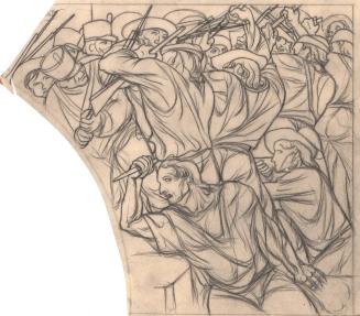 Mural Sketch, battle scene