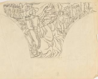 Mural Sketch, Officer on horseback (foreground)