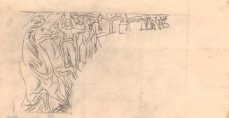 Mural Sketch, horses, tunnel