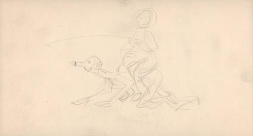 (70)  untitled [sketch, two figures, one riding on crawling figure]