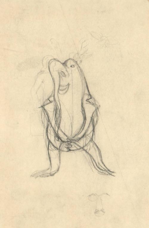 (183)  untitled [sketch, figure with trunk-like nose]