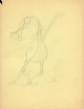 (207)  untitled [sketch, horn/bellows creature]