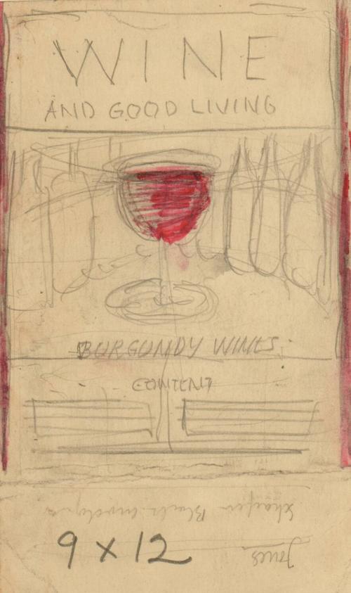 Wine and Good Living/ Burgundy Wines [sketch for magazine cover]