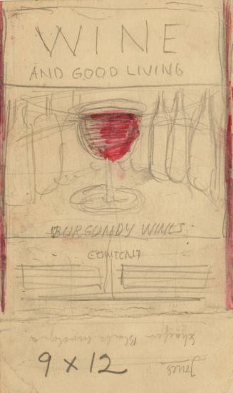 Wine and Good Living/ Burgundy Wines [sketch for magazine cover]